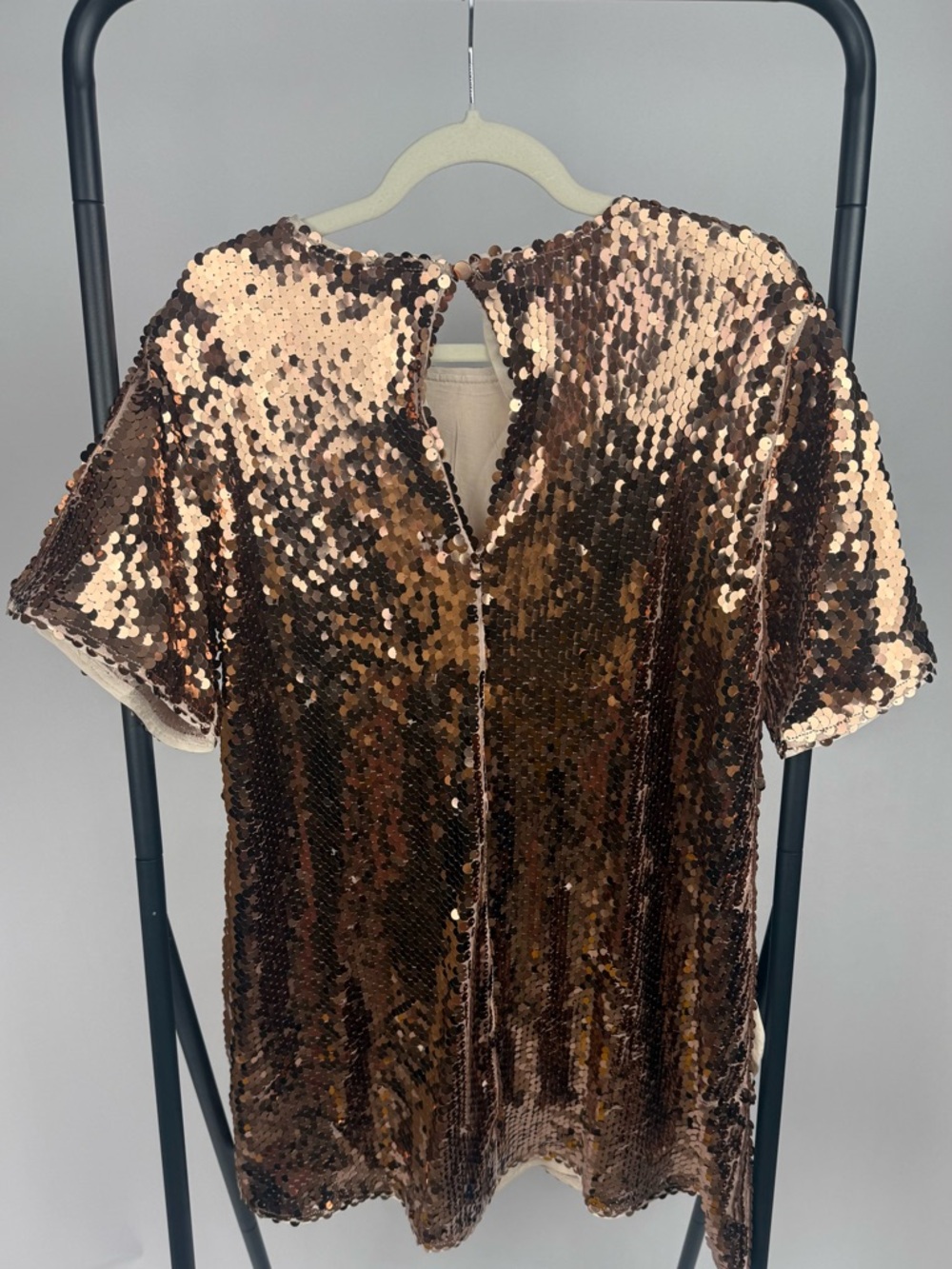 Maeve Anthropologie Emmy Gold Sequin Swing Mini Dress M NWT Pockets - Picture 5 of 7